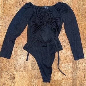 Black long sleeved bodysuit, size S